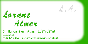 lorant almer business card